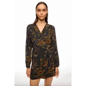 FARM Rio Dotted Forest Teal Mini Wrap Dress Sz S
